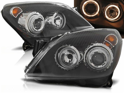 Anlge Eyes Scheinwerfer in schwarz für Opel Astra H 2004-2009