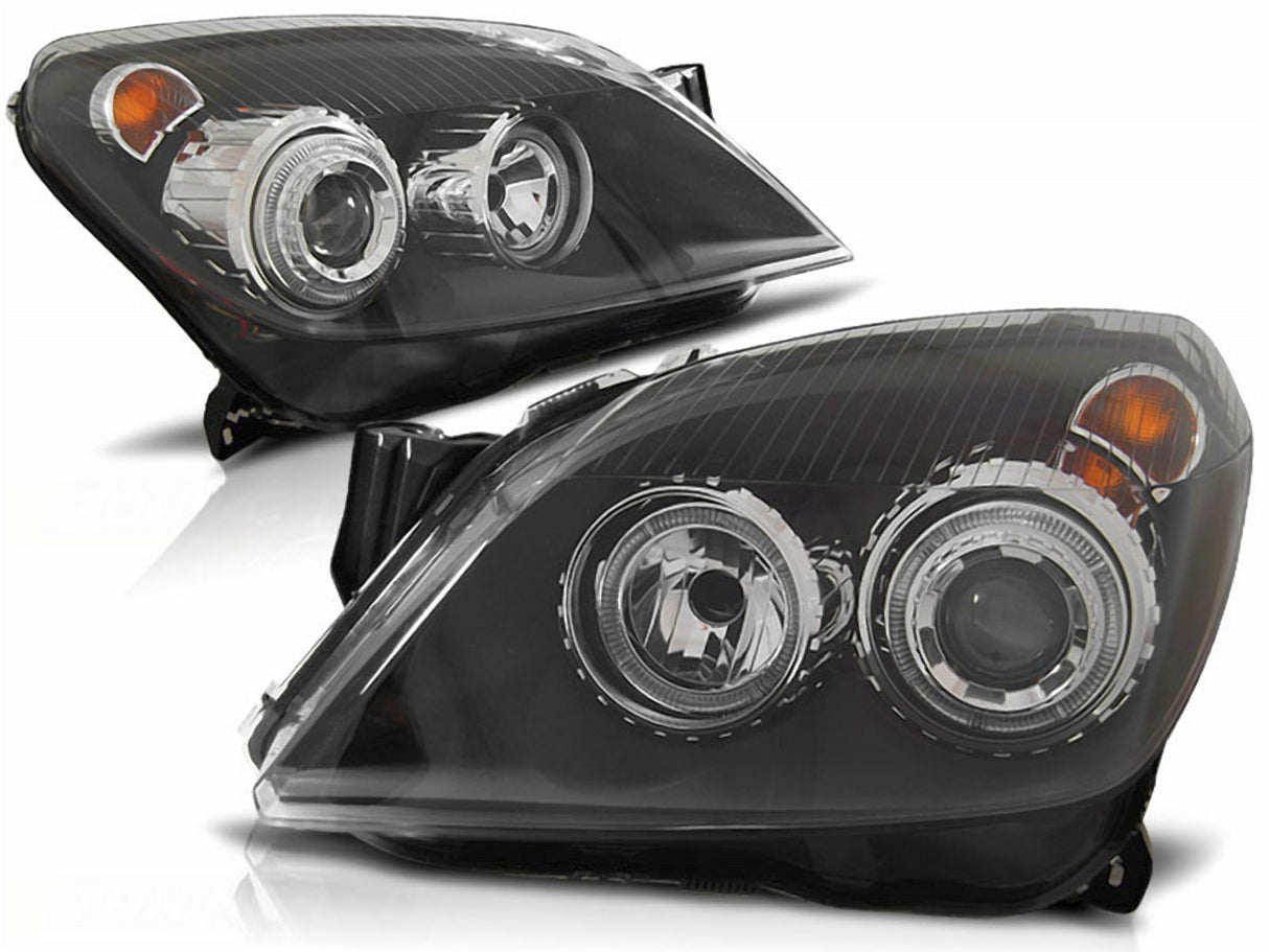 Anlge Eyes Scheinwerfer in schwarz für Opel Astra H 2004-2009