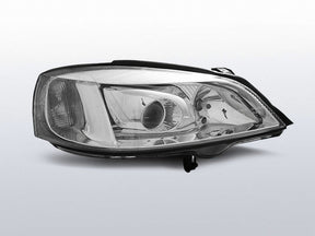 Scheinwerfer chrom H7 1997-2004 vorne links rechts Tuning LED-Look für Opel Astra G