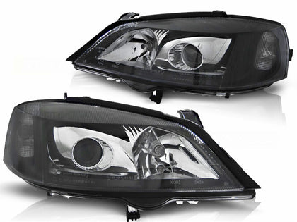 Scheinwerfer Set für Opel Astra G 09.1997-02.2004 schwarz H7