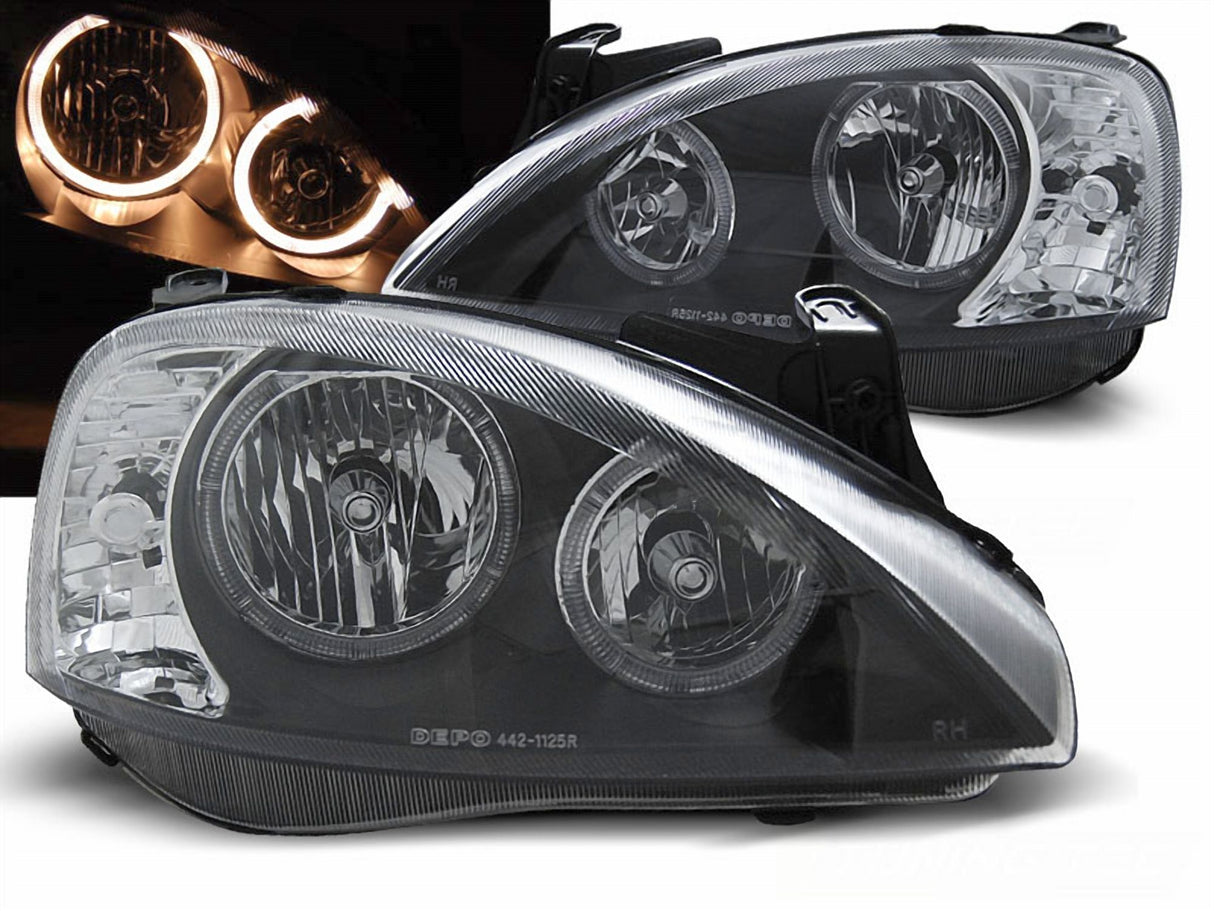 Angel Eyes Scheinwerfer Set in schwarz für Opel Corsa C 11.2000-09.06