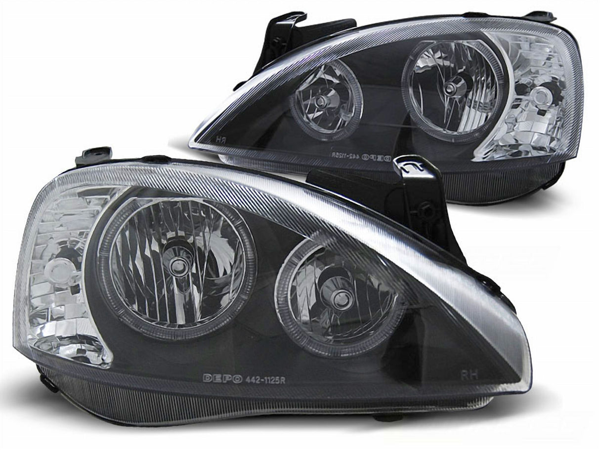 Angel Eyes Scheinwerfer Set in schwarz für Opel Corsa C 11.2000-09.06