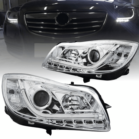 LED Light Tube Scheinwerfer Set für Opel Insignia 2008–2012 mit LED Tagfahrlicht