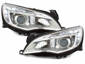 LED Tagfahrlicht Scheinwerfer in chrom für Opel Astra J 10-12 - CR Tuning