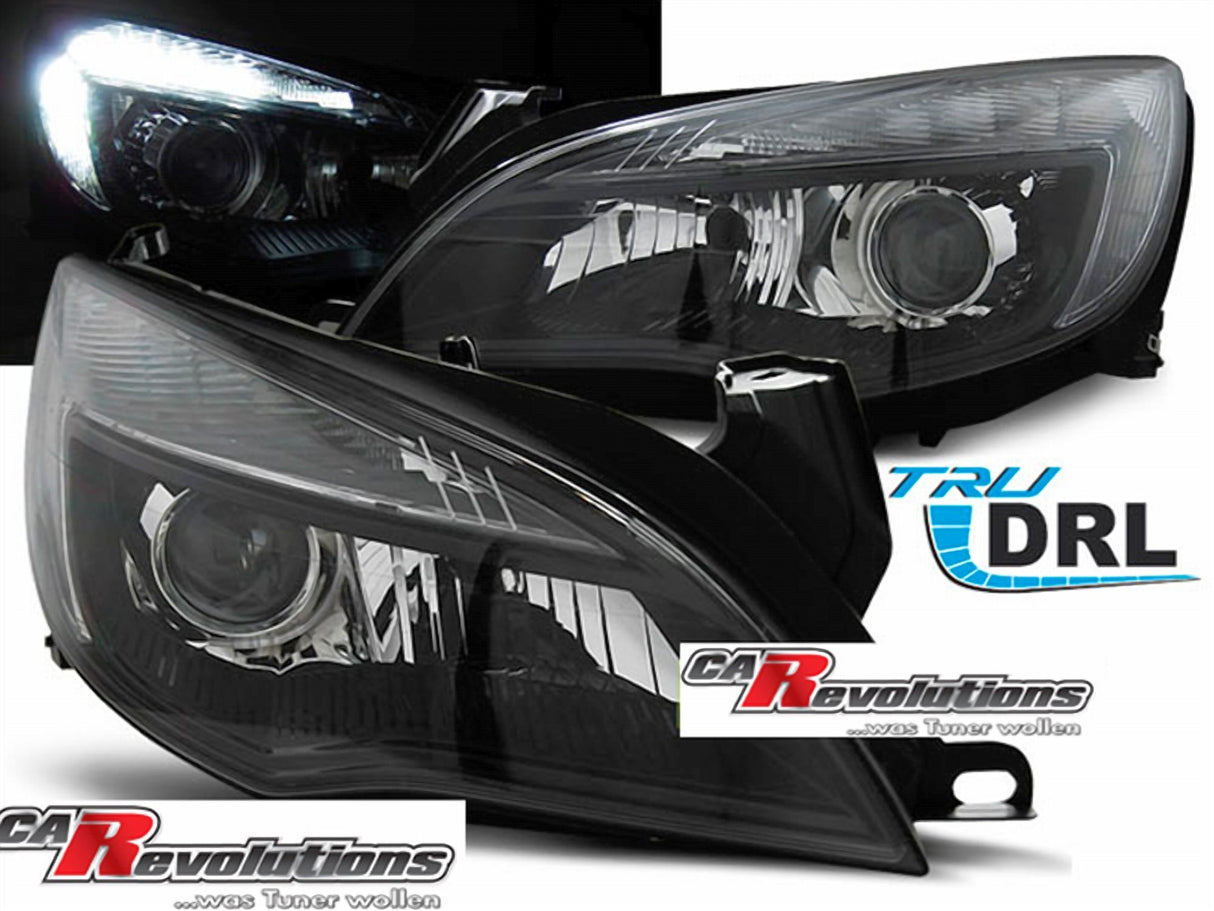 LED Tagfahrlicht Scheinwerfer in schwarz für Opel Astra J 10-12