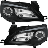 LED LightTube Scheinwerfer Set für Opel Astra J 2010–2015 Schwarz mit Tagfahrlicht