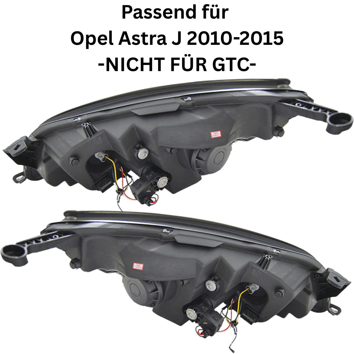 LED LightTube Scheinwerfer Set für Opel Astra J 2010–2015 Schwarz mit Tagfahrlicht