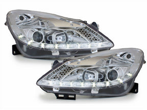 Led Scheinwerfer Set in chrom für Opel Corsa D 04.2006-11 - CR Tuning