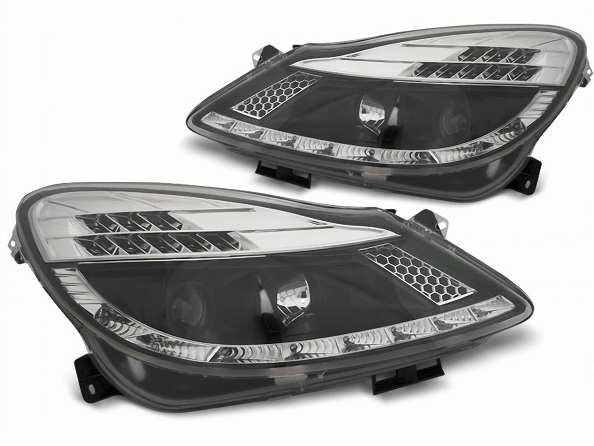 Led Scheinwerfer Set in schwarz für Opel Corsa D 04.2006-11