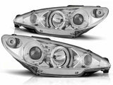 Angel Eyes Scheinwerfer für Peugeot 206 98-02 chrom