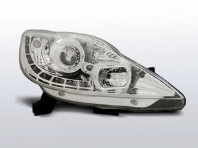 Chrom LED Scheinwerfer Set für Peugeot 107 05-11, Tuning Scheinwerfer für vorne