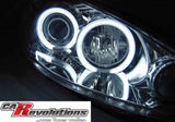 CCFL Angel Eyes Scheinwerfer Set in chrom für Peugeot 206 ab 2002