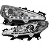 Scheinwerfer Set Chrom für Peugeot 207 2006–2012 mit LED Standlicht - CR Tuning