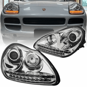 Bi Xenon Scheinwerfer Chrom Porsche Cayenne 2002-2006 mit LED Blinker