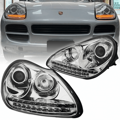 Bi Xenon Scheinwerfer Set Chrom für Porsche Cayenne 2002–2006 mit LED Blinker