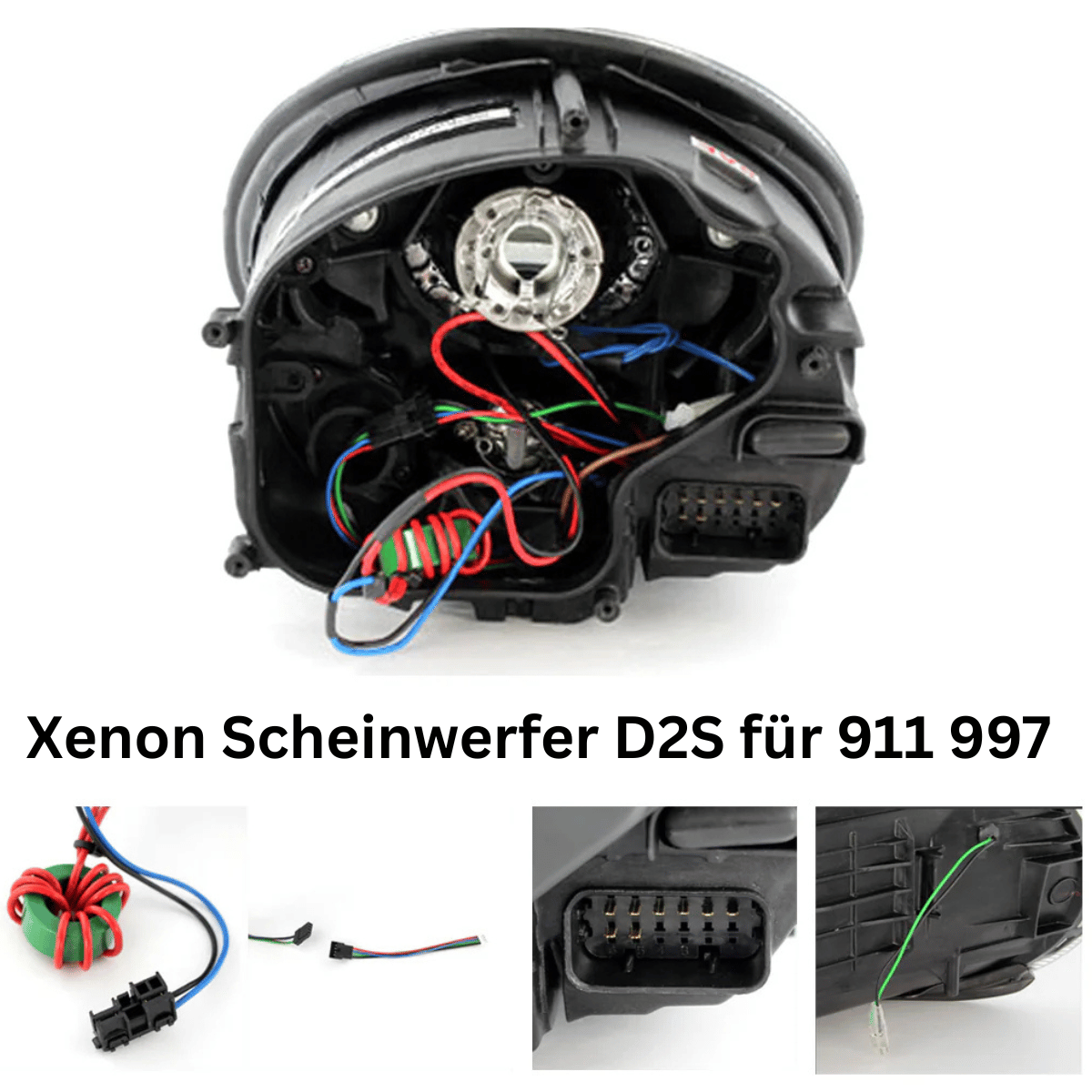Xenon Lighttube Scheinwerfer Set Schwarz für Porsche 911 997 2004–2009 mit LED Standlicht