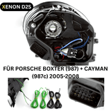 Xenon Scheinwerfer Set Silber für Porsche Boxster 987 2005–2008 & Cayman 987c 2005–2008 mit LED Standlicht
