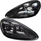 Voll LED Scheinwerfer Set Schwarz für Porsche Cayenne 2010–2015 mit Tagfahrlicht + Kurvenlicht