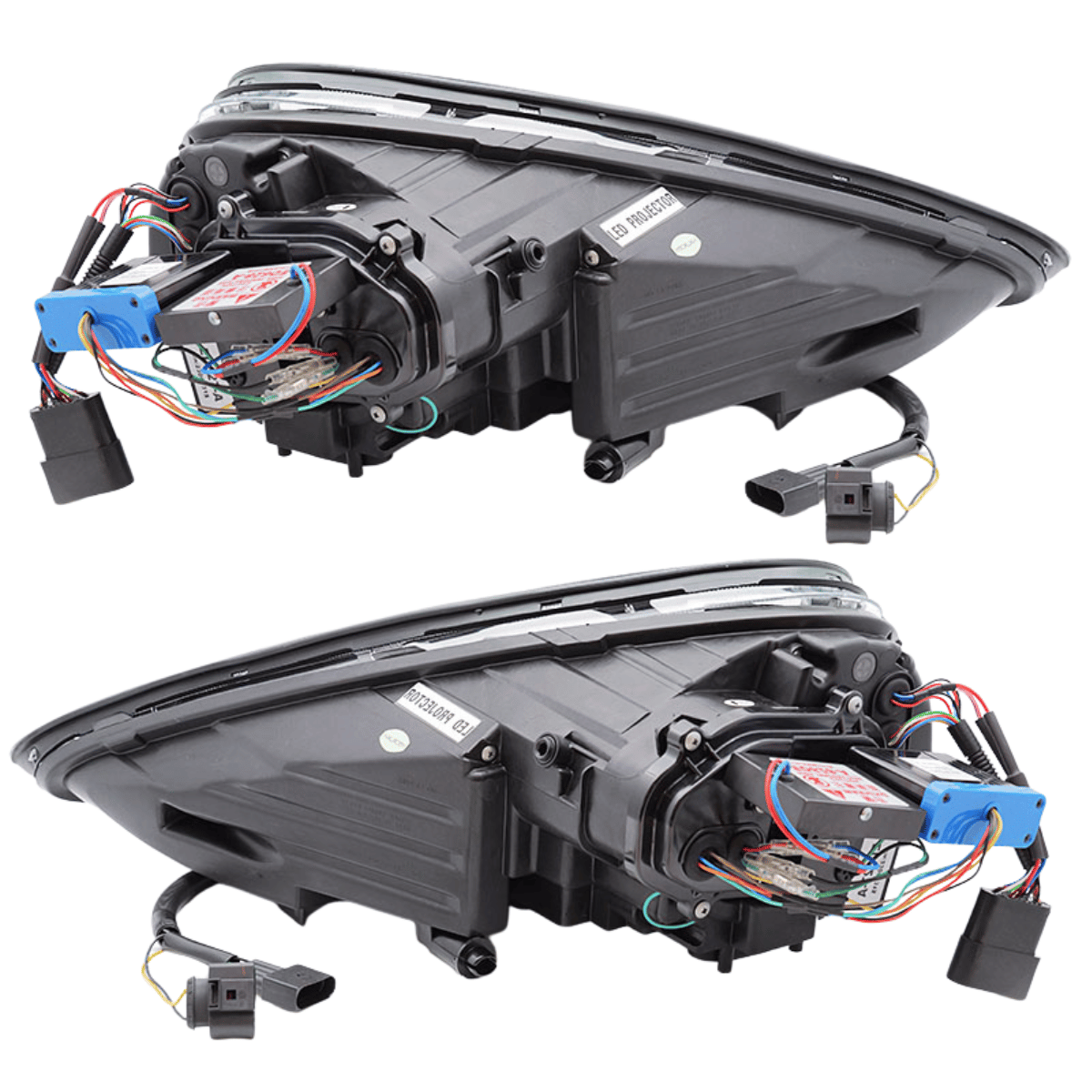 Voll LED Scheinwerfer Set Schwarz für Porsche Cayenne 2010–2015 mit Tagfahrlicht + Kurvenlicht