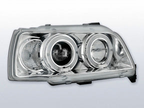 Chrom Angel Eyes Scheinwerfer Set für Renault Clio 90-95, LED Tagfahrlicht-Optik