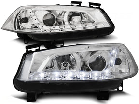 Chrom Scheinwerfer Set Renault Megane II 2002-2005 mit LED Standlicht
