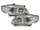 Led Scheinwerfer Set in chrom für Renault Laguna Peugeot 206 96-02.99