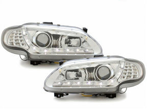 LED Scheinwerfer Set schwarz Renault Laguna Peugeot 206 96-02.99 mit Tagfahrlicht-Optik