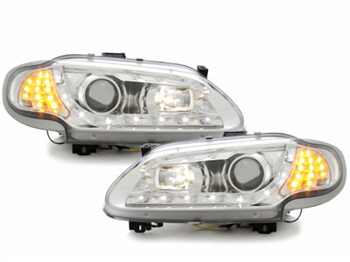 Led Scheinwerfer Set in schwarz für Renault Laguna Peugeot 206 96-02.99