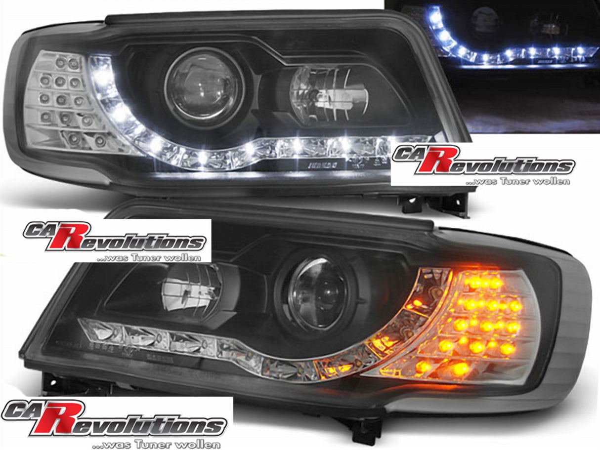 Led Scheinwerfer Set in schwarz für Renault Megane 96-02.99