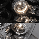 LED Scheinwerfer mit Tagfahrlicht Ringen für BMW E46 Coupe Cabrio, mit E-Prüfzeichen