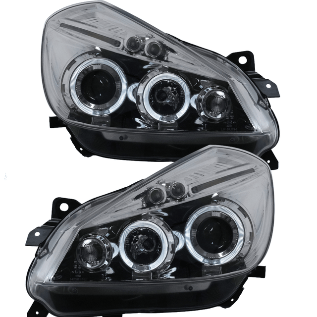 Angel Eyes Scheinwerfer Set für Renault Clio 3 2005-2009 chrom mit Ringen