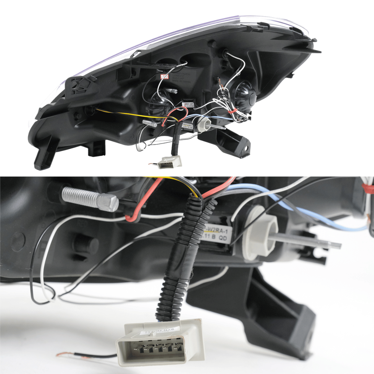 LED Scheinwerfer Rückseite mit Kabeln und Anschlussstecker für KFZ-Tuning