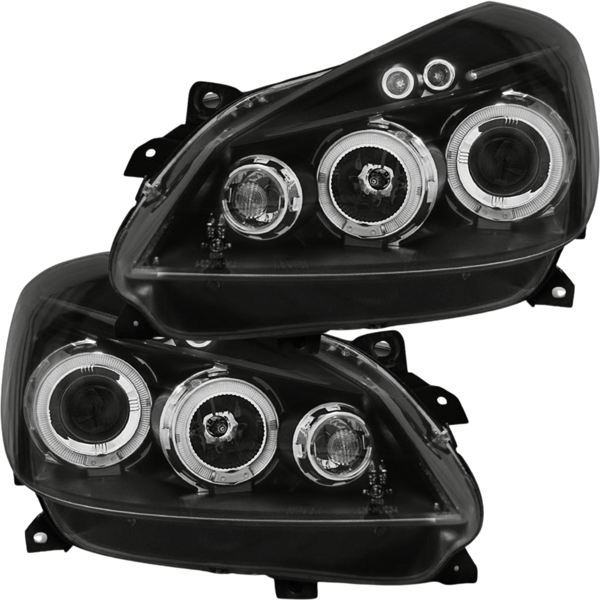 Angel Eyes Scheinwerfer Set für Renault Clio 3 2005-2009 schwarz mit Ringen