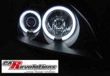 CCFL Angel Eyes Scheinwerfer Set schwarz für Renault Clio II 06.2001-09.2005