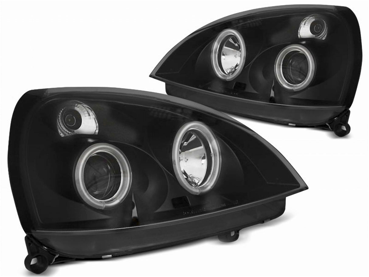 CCFL Angel Eyes Scheinwerfer Set schwarz für Renault Clio II 06.2001-09.2005