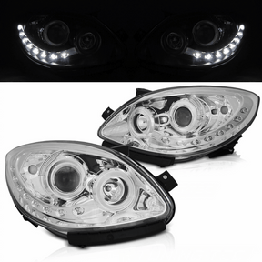 Scheinwerfer Chrom 2007-2011 mit LED Standlicht Set für Renault Twingo