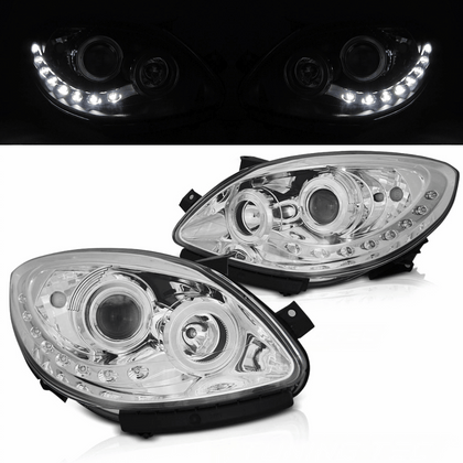 Scheinwerfer Set Chrom für Renault Twingo 2007–2011 mit LED Standlicht
