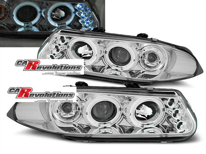 Angel Eyes Scheinwerfer Set in chrom für Rover 200 11.1995-2001.2000