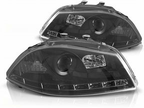 LED Scheinwerfer schwarz Seat Ibiza 6L 04-2008, schwarze Frontscheinwerfer Tuning