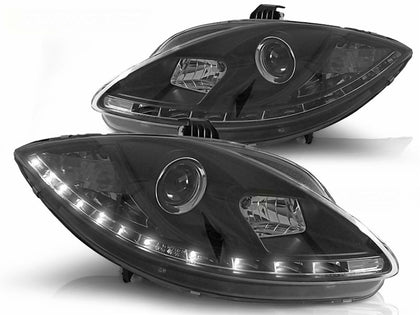 Led Scheinwerfer Set für Seat Leon 1P 2005-2009 in schwarz