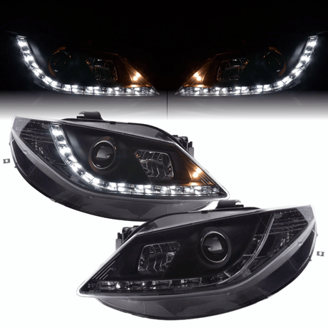 LED Scheinwerfer Set Seat Ibiza 6J SC 2008-2012 schwarz mit Tagfahrlicht-Optik