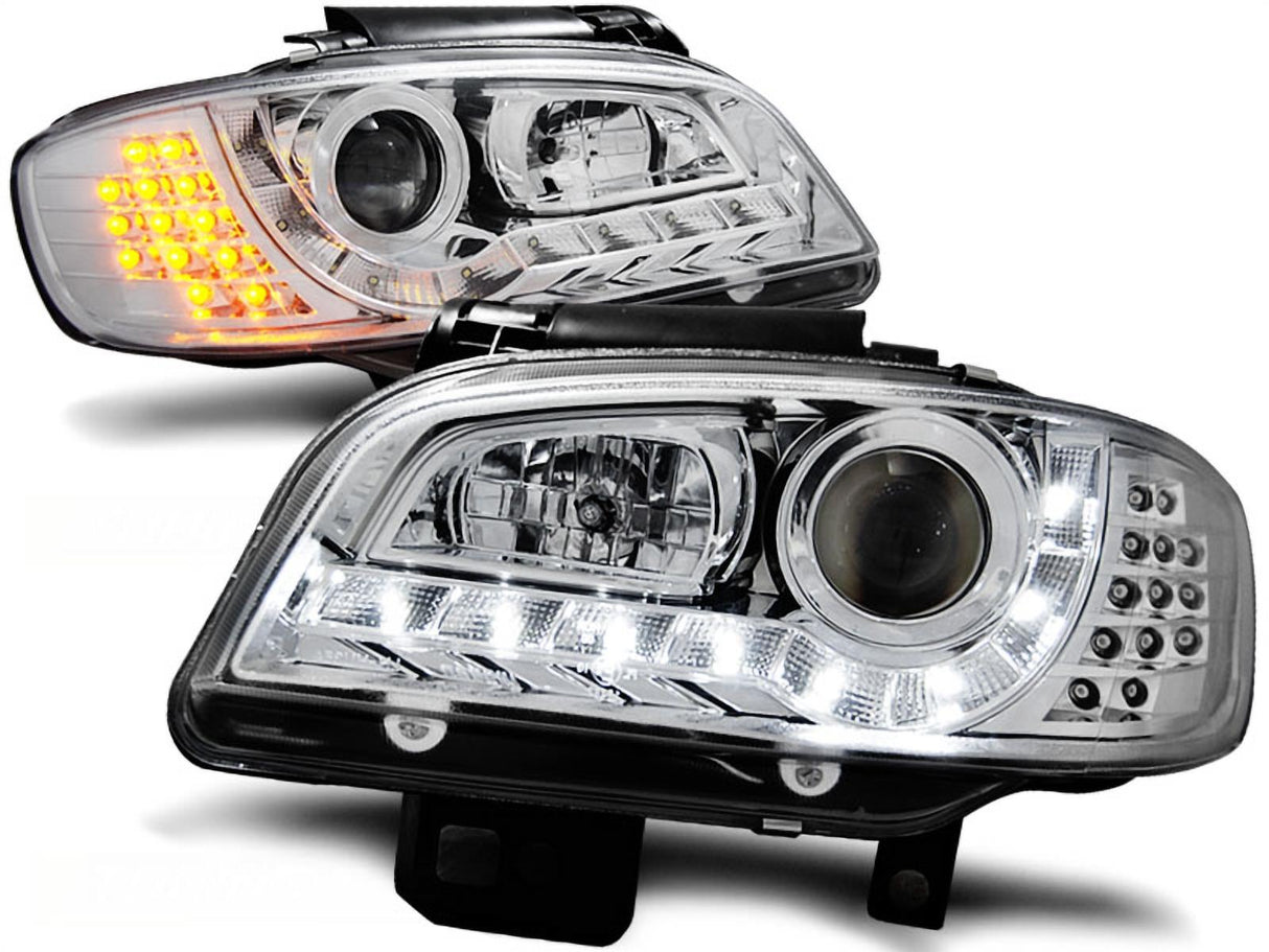 Led Scheinwerfer Set in chrom für Seat Ibiza/Cordoba 09.191999-03.2002