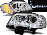 Led Scheinwerfer Set in chrom für Seat Ibiza/Cordoba 09.191999-03.2002