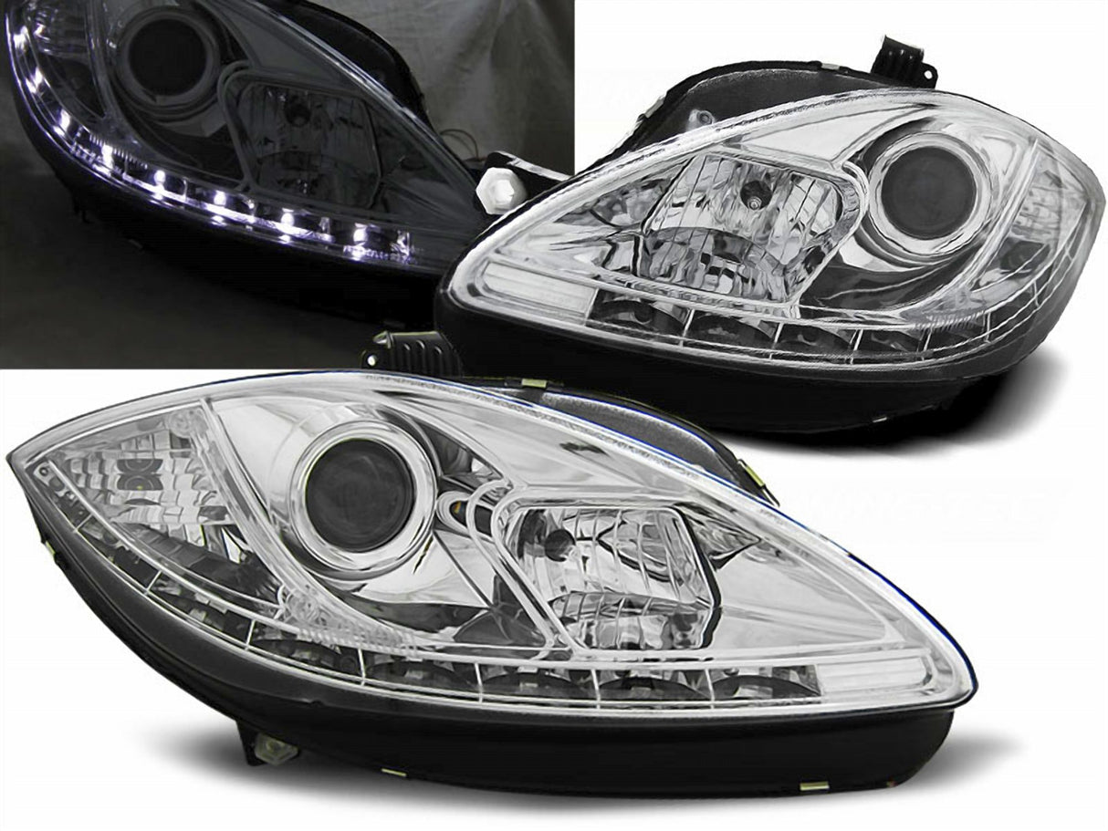 Led Scheinwerfer Set in chrom für Seat Leon 1P 2009-2012