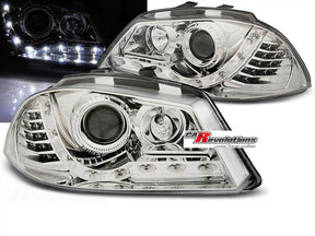 Chrom LED Scheinwerfer mit LED Blinker für Seat Ibiza 6L 04.2002-2008 von CR-Tuning