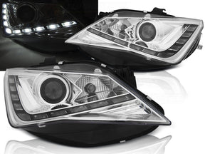 Scheinwerfer mit LED Tagfahrlicht 2012-2015 für Seat Ibiza 6J Facelift chrom