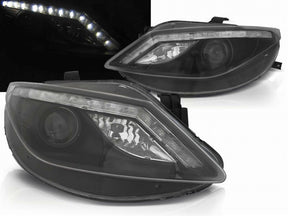LED Scheinwerfer schwarz Seat Ibiza 6J 06-2012 mit Tagfahrlicht-Optik
