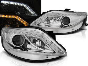Chrom LED Scheinwerfer Set mit LED Blinker für Seat Ibiza 6J 06.2008-2012