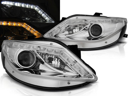 Led Scheinwerfer Set mit LED Blinker für Seat Ibiza 6J 06.2008-2012 chrom