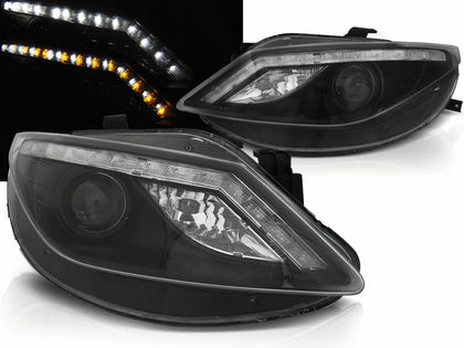 LED Scheinwerfer Set Schwarz für Seat Ibiza 6J 2008–2012